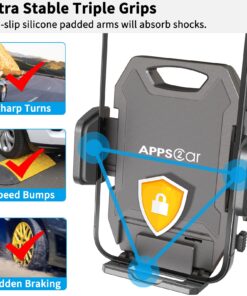 Alternative view of APPS2Car Sturdy CD Slot Phone Mount with One Hand Operation Design, Hands-Free Car Phone Holder Universally Compatible with All iPhone & Android Cell Phones, for Smartphone Mobile Black