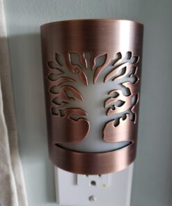 GE CoverLite LED Night Light, Decorative, Plug-In, Smart Dusk-to-Dawn Sensor, Home Décor, Ideal for Bedroom, Bathroom, Kitchen, Hallway, 1 Pack, 29846, Oil Rubbed Bronze | Tree of Life Oil Rubbed Bronze - Tree of Life 43 71rUwhb5ASL