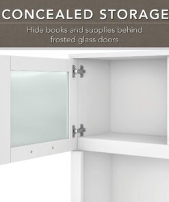 Bush SET012WH 72-Inch W L-Shaped Desk w/Hutch Lateral File Cabinet and Bookcase White 10 71rV53gmAeL