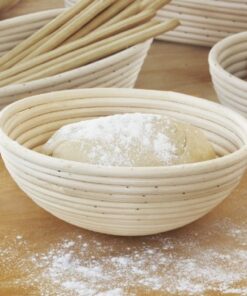 eoocvt 9.8 inch Round Banneton Brotform Bread Dough Proofing Rising Rattan Handmade Basket with Linen Liner Cloth - 25 x 8.5cm 11 71rV5pjdHZL