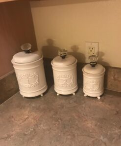 Mud Pie Kitchen Canister (Set of 3), White Set of 3 46 71rVagBpc4L