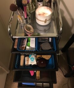 Seville Classics Rolling Utility Organizer Storage Cart, for Home Office, School, Classroom, Scrapbook, Hobby, Craft, 10 Drawer, Black 43 71rVhd7ZHL