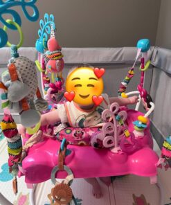 Bright Starts Disney Baby MINNIE MOUSE PeekABoo Baby Activity Center Jumper with 8 Toys, Lights & Sounds, 360-Degree Seat, 6-12 Months (Pink/Blue) 40 71rX8az 1lL