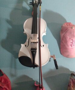 Cecilio 4/4 CVNAE-White Ebony Fitted Acoustic/Electric Violin in Pearl White(Full Size) 29 71rY7DcZ1XL