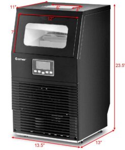 COSTWAY Commercial Ice Machine, 88LBS/24H Automatic Portable Freestanding Ice Cube Maker with Scoop, Auto-Clean Ice Machine for Supermarkets Cafes Bakeries Bars Restaurants Black 15 71rYx3aVwQL