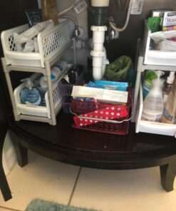 Ideaworks Two-tier Under Sink Sliding Shelf, White, standard, (TV7465) 17 71rbXyU2YL