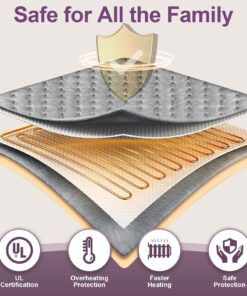 Heating Pad for Back Pain Relief Large 17 x 33, Electric Heated Pad Moist for Back Pain Muscle,Soft Heating Pads for Cramps, Abdomen, Waist, Neck, Shoulder with Heat Settings and Auto-Off (Gray) 17 x 33 Gray 27 71rctBPxGuL