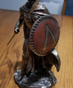 Veronese 9 7/8 Inch Leonidas Spartan King with Spear and Shield Cold Cast Resin Antique Bronze Sculpture 15 71rcxadDBIL