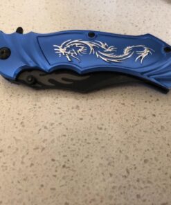 Master Collection Assisted Opening Rescue Tactical Pocket Folding Collection Knife Outdoor Survival Camping Hunting w/ Dragon Design - Blue 20 71re6kDnMiL