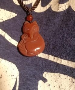 COOLSOME Women's Red Agate Fox Queen Pendant Necklace Grounding Stone Protection 31 71reA3PEmGL