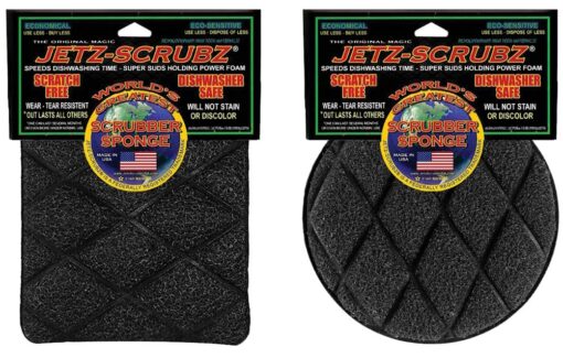 Jetz Scrubz Original Magic Scrubber Sponge Round & Rectangular, Set of 2