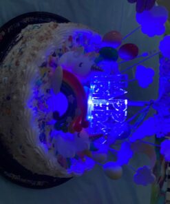 Dazzling Flashing Happy Birthday Cake Decoration - 3.25" x 4.75" (1 Count) - Perfect Celebration Centerpiece 35 71reigjmlBL