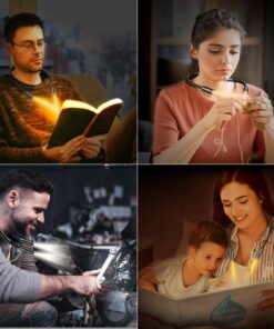 Gritin LED Neck Reading Light,Book Light for Reading in Bed-Eye Caring 3 Colors,Dimmable Brightness,Bendable Arms,80+Hrs Runtime,Neck Round Design,Comfortable&Lightweight for Reading,Crafting,Knitting Black 26 71rfaYeR72L