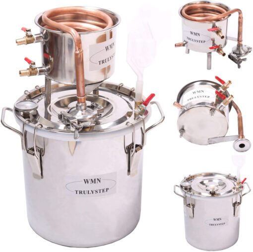 WMN_TRULYSTEP MSC03 Copper Alcohol Moonshine Ethanol Still Spirits Boiler Water Distiller, 20 Litres 5 Gallon 20 Liters