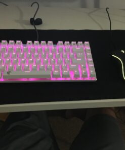 HUO JI Z88 Z-88 RGB Mechanical USB Gaming Keyboard, Blue Switch , LED Backlit, Water Resistant, Compact 81 Keys Anti-Ghosting for Mac, PC, White 81 keys, blue switch 38 71rgpp3uSNL