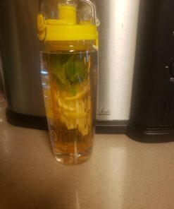 Hydracy Fruit Infuser Water Bottle - 32 oz Sports Bottle - Time Marker & Full Length Infusion Rod + 27 Fruit Infused Water Recipes eBook Gift - Your Healthy Hydration Made Easy Sunny Yellow 38 71ri3mZ7IML