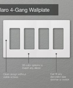 Lutron Claro 4 Gang Decorator/Rocker Wallplate, Gloss, White (1-Pack) | CW-4-WH 1 Pack 19 71rk2YpjQnL