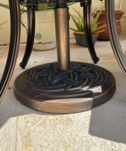 DC America UBP18181-BR 18-Inch Cast Stone Umbrella Base, Made from Rust Free Composite Materials, Bronze Powder Coated Finish 24 71rkt6KIQrL