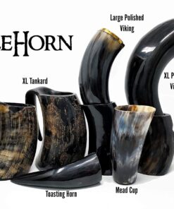 AleHorn Viking Horn Mug with Stand | Viking Drinking Horn Mug, Viking Cup | Handcrafted Tankard Mug, Viking Beer Mug | Viking Drinking Cup | Viking Mugs | Horn Cup - Viking Mug | Polished 20 oz XL - 20oz 31 71rlYm6Jd3L