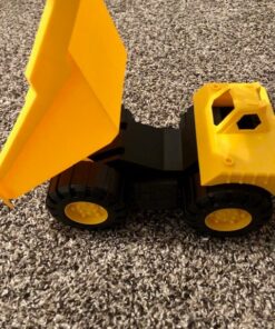 Amazon Basics Toy Construction Vehicle Set, Dump Truck and Bulldozer, Indoor/Outdoor, 10-Inch, Pack of 2, Yellow, 10.25" x 12" x 5.75" 76 71rlat1mocL
