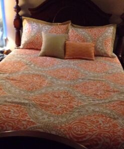 Intelligent Design Senna Comforter Set Full/Queen Size - Orange/Taupe, Damask – 5 Piece Bed Sets – All Season Ultra Soft Microfiber Teen Bedding - Great For Guest Room and Girls Bedroom 43 71rmYDuIoZL