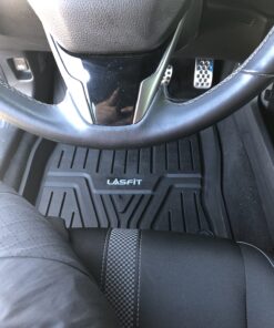 LASFIT Floor Mats Fit for Honda Civic 2016-2021 1st & 2nd Row Set, All Weather TPE Car Liners Black 32 71rnWbAtXzL