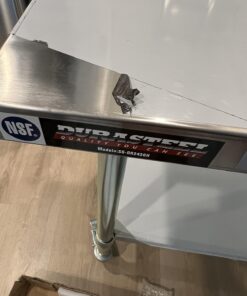 DuraSteel Food Prep Stainless Steel Table - 24 x 30 Inch Metal Table Cart - Commercial Workbench with Caster Wheel - NSF Certified - For Restaurant, Warehouse, Home, Kitchen, Garage, Chrome 24" x 30" Table + 4 Casters Table + One Shelf 30 71rnctONf2L
