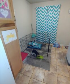 MidWest Homes for Pets Foldable Metal Dog Exercise Pen / Pet Playpen. Black w/ door, 24'W x 30'H, 1-Year Manufacturer's Warranty 30" H 44 71rnlmydCzL