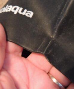 Silicone Solid Swim Cap - Waterproof, Comfortable Stretch Fit, for Men and Women, Suitable for Long Hair - for Swimming, Diving & Snorkeling - by Splaqua Jet Black 16 71rnqlAcA L