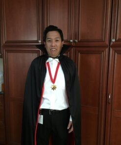 Alternative view of SeasonsTrading 48" Fully Lined Deluxe Vampire Cape - Halloween Costume Black Cape