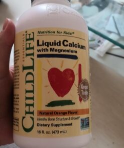 CHILDLIFE ESSENTIALS Liquid Calcium Magnesium Supplement - Healthy Bone Growth for Children, Zinc, & Vitamin D3, All-Natural, Gluten Free & Non-GMO - Natural Orange Flavor, 16 Oz Bottle (Pack of 2) 16 Fl Oz (Pack of 2) 27 71rny7x7zSL