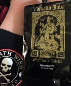 Death Wish Coffee Valhalla Java Odinforce Blend - Ground Dark Roast - Extra Kick of Caffeine- Arabica & Robusta Coffee Beans - Dark Roast Coffee - 2 Bags (12oz.) 33 71rny8GmOL 1