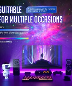 Star Projector Galaxy Night Light - Astronaut Space Projector, Starry Nebula Ceiling LED Lamp with Timer and Remote, Kids Room Decor Aesthetic, Gifts for Christmas, Birthdays, Valentine's Day White 25 71rpEpLFL