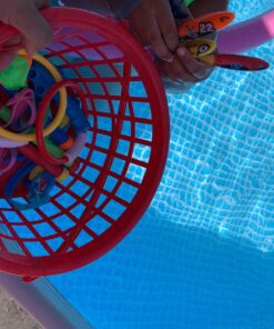JOYIN 18Pcs Diving Pool Toys for Kids, Swimming Pool Toy with Storage Bag Includes 4 Pool Rings, 4 Diving Sticks, 4 Bandits, 6 Treasures Underwater Swim Pool Games for Ages 8-12 23 71rpW6jArYL