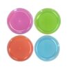 Party Essentials Hard Plastic 6-Inch Round Party/Dessert Plates, Assorted Neon, 40-Count 6"