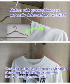 BriaUSA Metal Clothes Hangers 50 Pack Silver Color Galvanized Wire Hangers Length 16 inch Thickness 13 Gauge 6 71rqcbMByPL