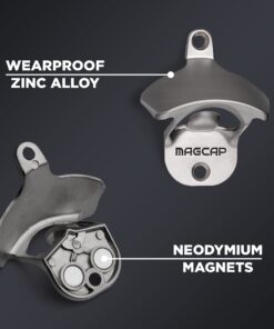 MAGCAP Outdoor Bottle Opener Wall Mounted - Style Magnetic Beer Bottle Opener that Catches Caps - Easy to Install and Incredibly Convenient 1 Matted Nickel 22 71rreOn6JBS