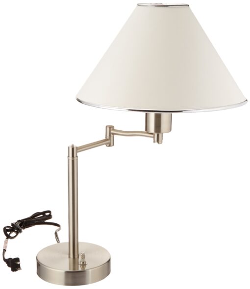 Boston Harbor TL-TB-8008-3L Swing Arm Adjustable Desk Lamp, 60 W, A19, 27.05, Satin Nickel