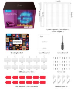 Govee Curtain Lights, WiFi Smart Christmas Lights LED, Color Changing Window Lights, Dynamic DIY Curtain String Lights for Bedroom Wall, Outdoor IP65 Waterproof, 5 x 6.6ft, 520 RGBIC LEDs 25 71rsG9ihHNL