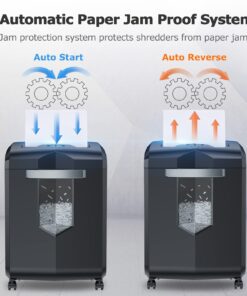 Bonsaii Paper Shredder, 18-Sheet 60-Minutes Paper Shredder for Office Heavy Duty Cross-Cut Shredder with 6 Gallon Pullout Basket & 4 Casters (C149-C) 1 8 Sheet Cross Cut 25 71rsQlTX6hL