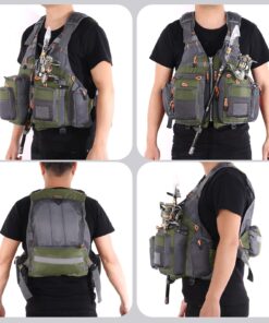 Lixada Fly Fishing Vest Fishing Jacket Breathable Polyester Mesh Design Fishing Vest Green 15 71rtbwOAL