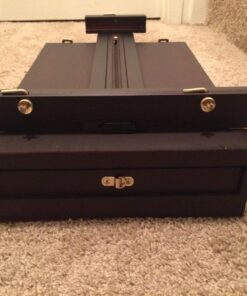 U.S. Art Supply Coronado Black Cherry Easel, Large Adjustable Wooden French Style Field and Studio Sketchbox Tripod Easel with Drawer, Artist Wood Palette, Premium Beechwood, Painting, Sketching Stand 29 71ru7WFOa2L