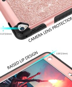 BENTOBEN Case for iPad Air 2/iPad 9.7 2017/2018/Pro 9.7, iPad 5th/6th Generation Case, Glitter 3Layer Full Body Protective Kickstand Durable Leather Shockproof Girls Women Kids Tablet Cover, Rose Gold K381-Rose Gold 34 71ruOnP1n9L