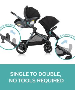 Evenflo Pivot Xpand Modular Travel System with LiteMax Infant Car Seat with Anti-Rebound Bar (Ayrshire Black) Ayrshire Black 23 71rukHeOvkL