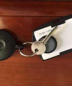 KEY-BAK Original Retractable Key Holder Keychain with a Black Front, Steel Belt Clip, and Split Ring 48" Kevlar (8 oz. Load) 31 71rvRPlLDjL