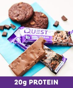 Quest Nutrition Double Chocolate Chunk Protein Bars, High Protein, Low Carb, Gluten Free, Keto Friendly, 12 Count 23 71rvhOQ3z9L