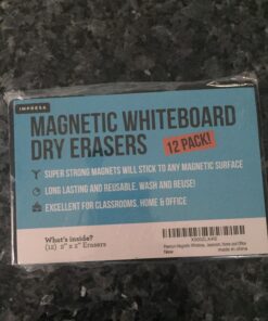 Impresa Mini Magnetic Dry Erase Erasers for Kids and Adults - 12 Pack - Whiteboard Erasers for School, Home, and Office - Classroom Supplies (2x2 Inches) 34 71rw1Efg4cL