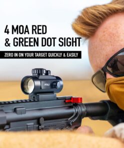 Pinty Tactical 1x40mm Reflex Red Green Dot Sight Riflescope, 4 MOA Rifle Optic Sight, Fits 20mm Picatinny Weaver Rail 26 71rwFARDzaL