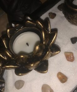 MyGift Desktop Zen Garden Kit with Buddha Statue, Incense Burner, Sand, Rake and Lotus Tea Light Candle Holder 42 71rxShVFFIL