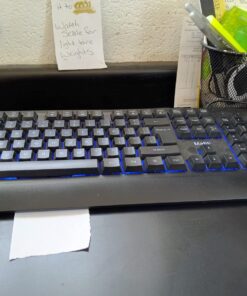 mafiti Computer Office Keyboard Wired USB 104 Keys Full Size Backlit Keyboards Compatible PC Laptop Desktop Windows Single blue backlit 37 71rxYiCN6vL